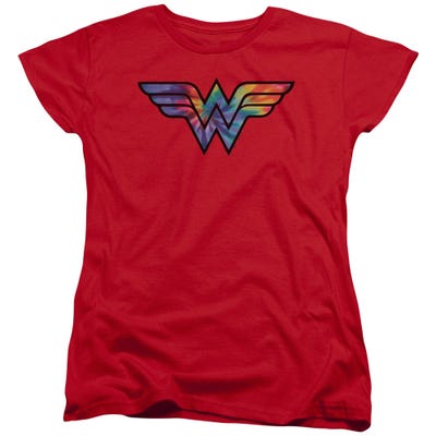 DC Wonder Woman Tie Dye Logo Womens T-Shirt