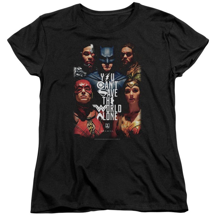 Justice League Movie Save The World Womens T-Shirt