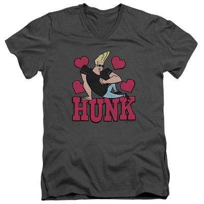 Johnny Bravo Hunk of Hearts V-Neck T-Shirt