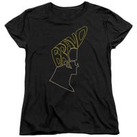Johnny Bravo Neon Hair Spelled Out Womens T-Shirt