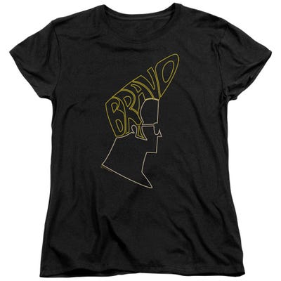 Johnny Bravo Neon Hair Spelled Out Womens T-Shirt