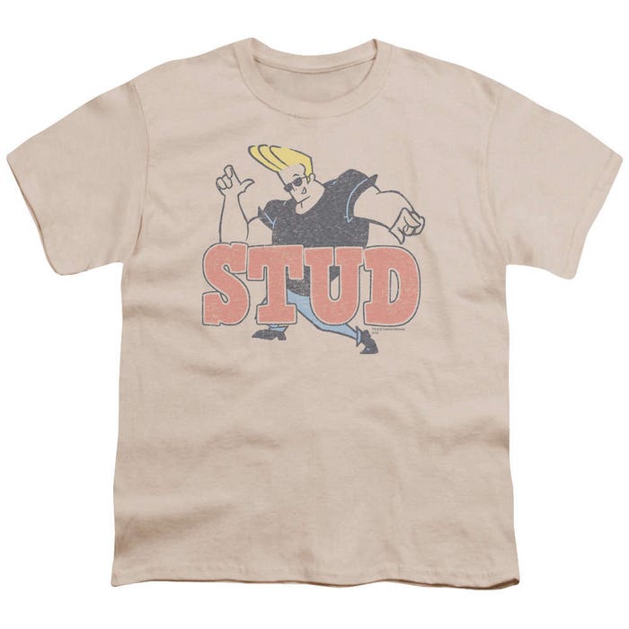 Johnny Bravo Vintage Stud Logo Kids T-Shirt