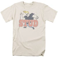 Johnny Bravo Vintage Stud Logo T-Shirt