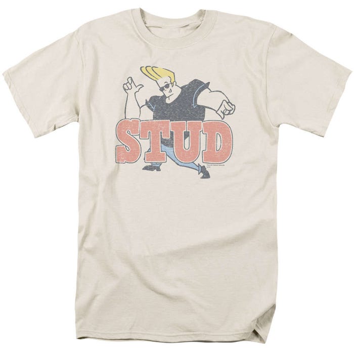 Johnny Bravo Vintage Stud Logo T-Shirt