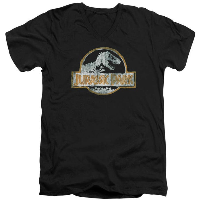 Jp Orange Jurassic Park V-Neck T-Shirt