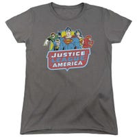 Justice League 8 Bit League Womens T-Shirt
