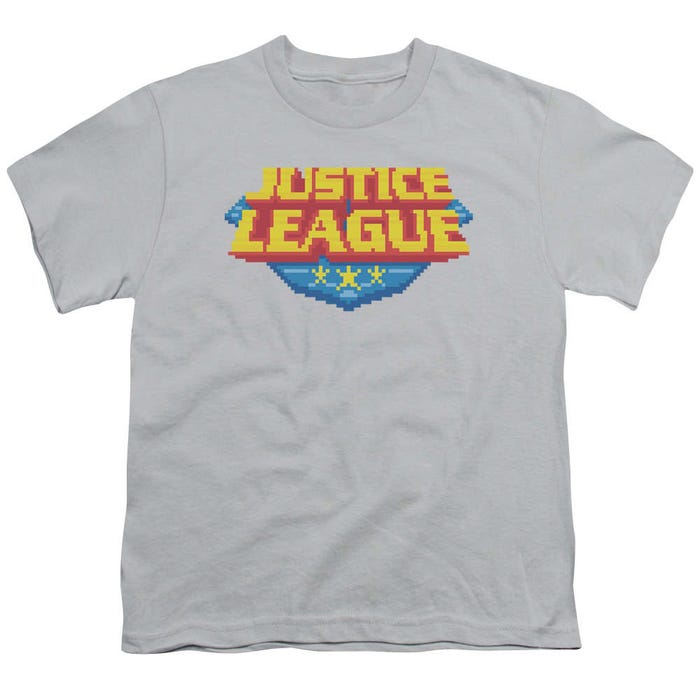 Justice League 8 Bit Logo Kids T-Shirt