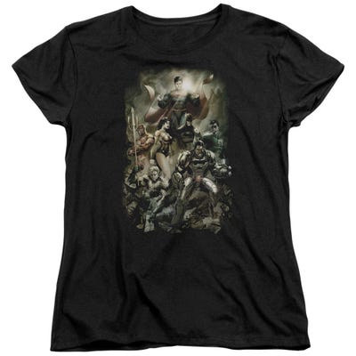 Justice League Aftermath Womens T-Shirt