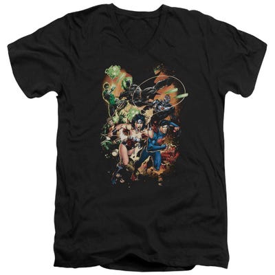 Justice League Battle Ready V-Neck T-Shirt