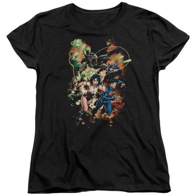 Justice League Battle Ready Womens T-Shirt