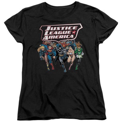 Justice League Charging Justice Womens T-Shirt