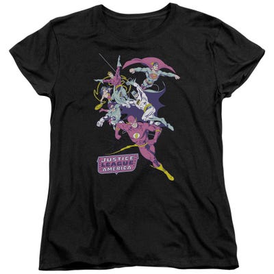 Justice League Colorful League Womens T-Shirt