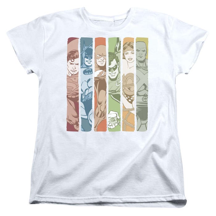 Justice League Columns Womens T-Shirt