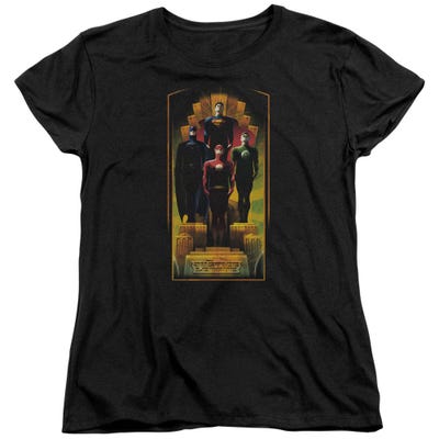 Justice League Deco Womens T-Shirt