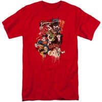 Justice League Dripping Characters Tall T-Shirt