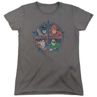 Justice League Four Heroes Womens T-Shirt