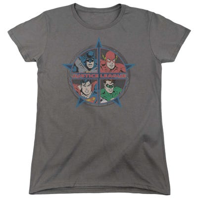 Justice League Four Heroes Womens T-Shirt