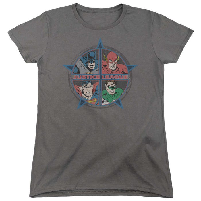 Justice League Four Heroes Womens T-Shirt