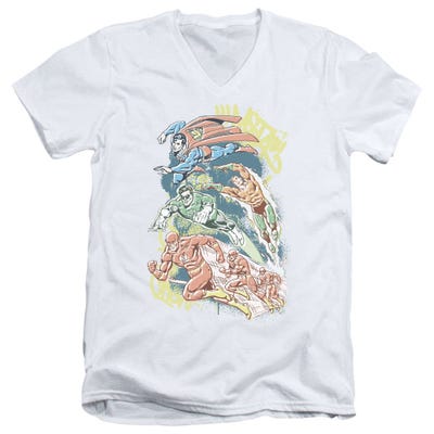 Justice League Halftone Lounge V-Neck T-Shirt