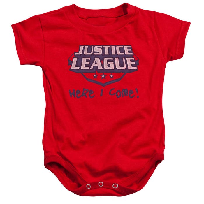 Justice League Here I Com Baby Bodysuit