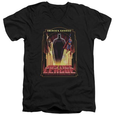 Justice League Heroes Unite V-Neck T-Shirt