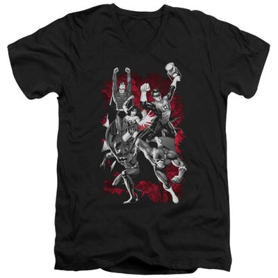 Justice League Jla Explosion V-Neck T-Shirt