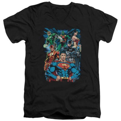 Justice League Justice Is Served V-Neck T-Shirt