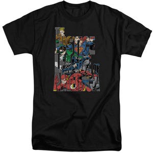 Justice League Lettered League Tall T-Shirt