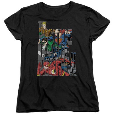 Justice League Lettered League Womens T-Shirt