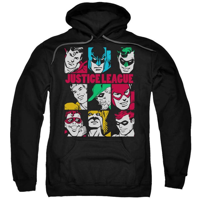 Justice League Nine Blocks Of Justice Hoodie