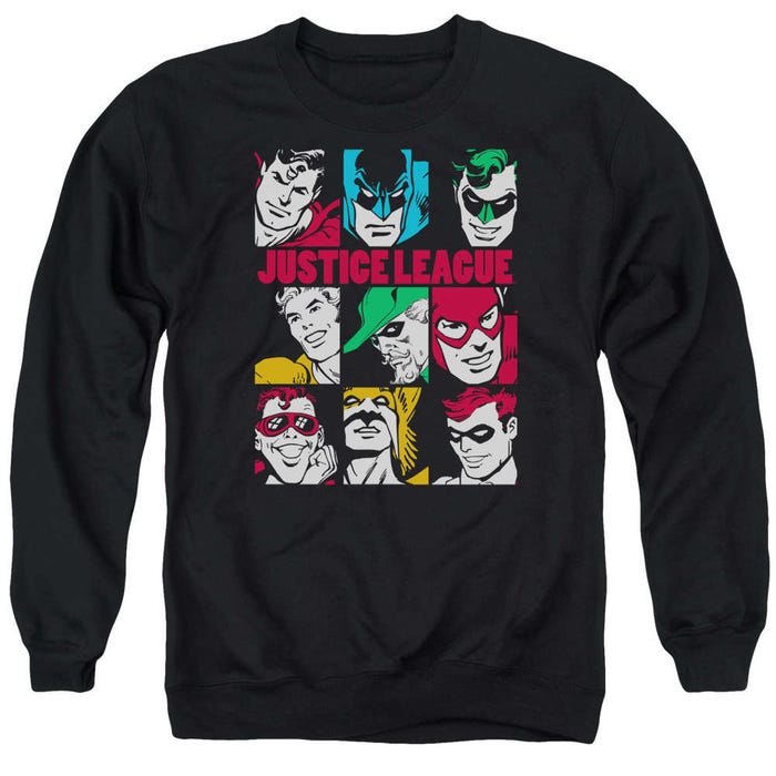 Justice League Nine Blocks Of Justice Sweatshirt