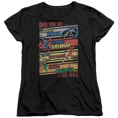 Justice League Official Dad A True Hero Womens T-Shirt