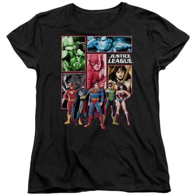 Justice League Panels Womens T-Shirt
