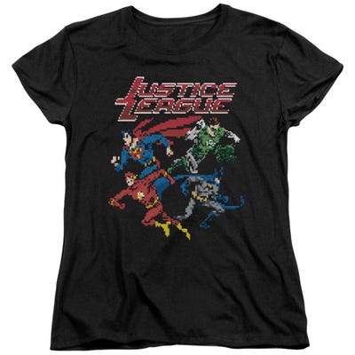 Justice League Pixel League Womens T-Shirt