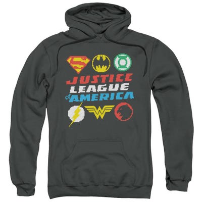 Justice League Pixel Logos  Hoodie