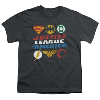 Justice League Pixel Logos  Kids T-Shirt
