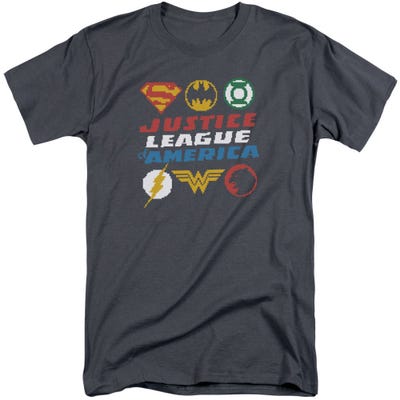 Justice League Pixel Logos  Tall T-Shirt