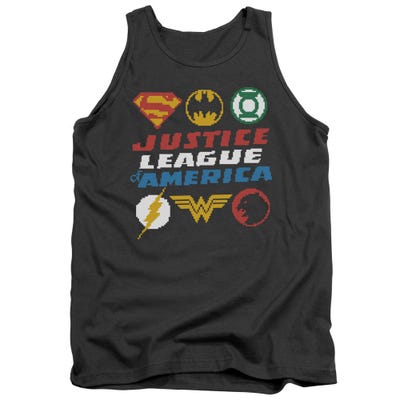 Justice League Pixel Logos  Tank Top