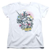  Justice League Power Trio Vintage Womens T-Shirt