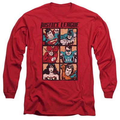 Justice League Rough Panels Long Sleeve Shirt