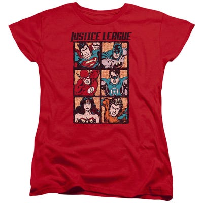 Justice League Rough Panels Womens T-Shirt