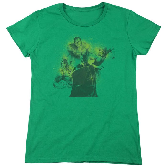 Justice League Spray Sketch League Womens T-Shirt