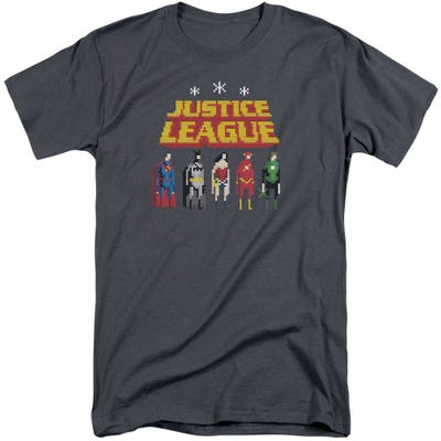Justice League Standing Below Tall T-Shirt