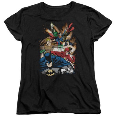 Justice League Starburst Womens T-Shirt