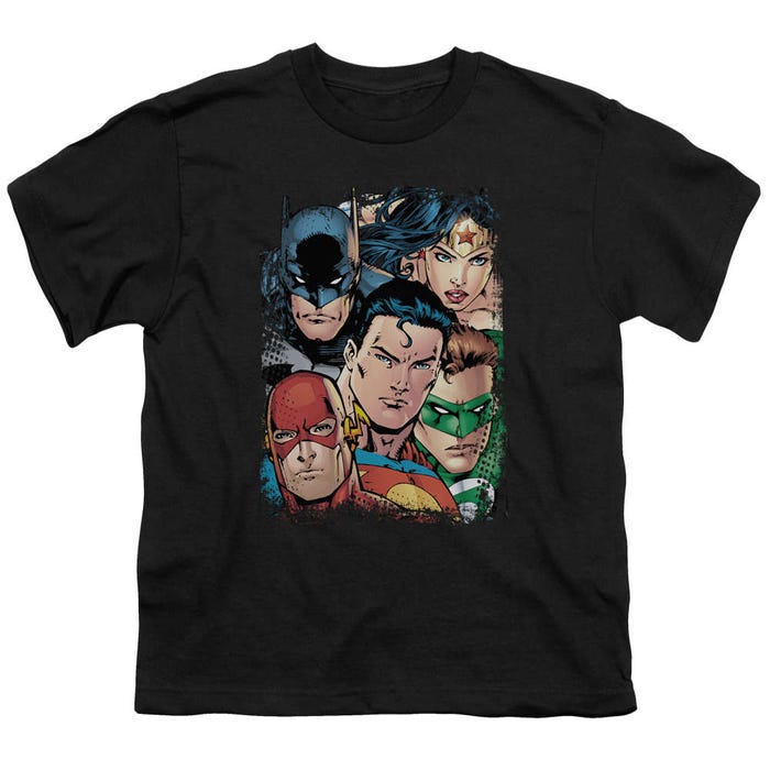 Justice League Up Close And Personal Kids T-Shirt