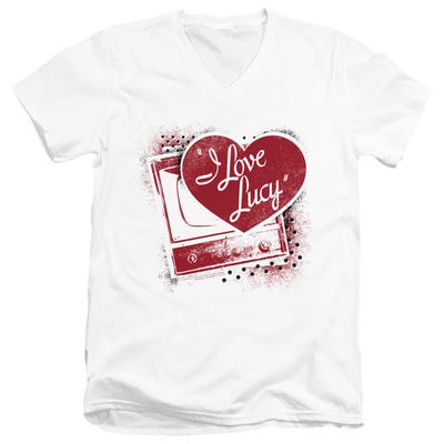 I LOVE LUCY SPRAY PAINT HEART V-Neck T-Shirt