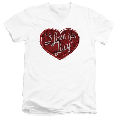 I LOVE LUCY RED GLITTER 75 V-Neck T-Shirt