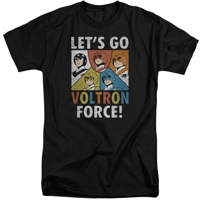 Let's Go Voltron Force Team Up Retro Tall T-Shirt