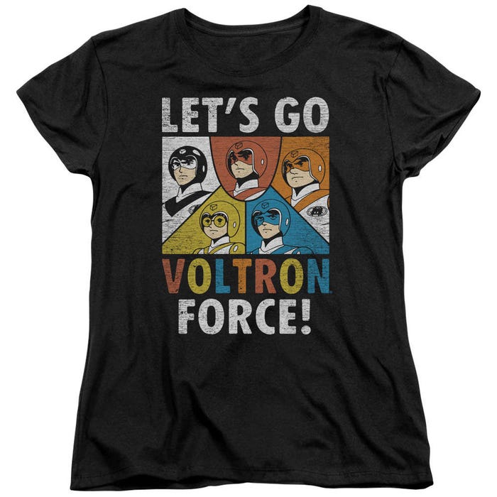 Let's Go Voltron Force Team Up Retro Womens T-Shirt