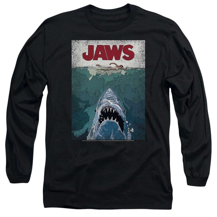 Lined Poster Jaws Long Sleeve Shirt